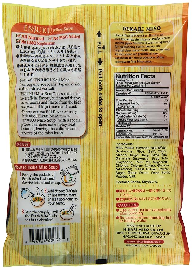 Sopa Instantánea de Miso Hikari con Tofu Frito, 5.14 oz miniatura 3