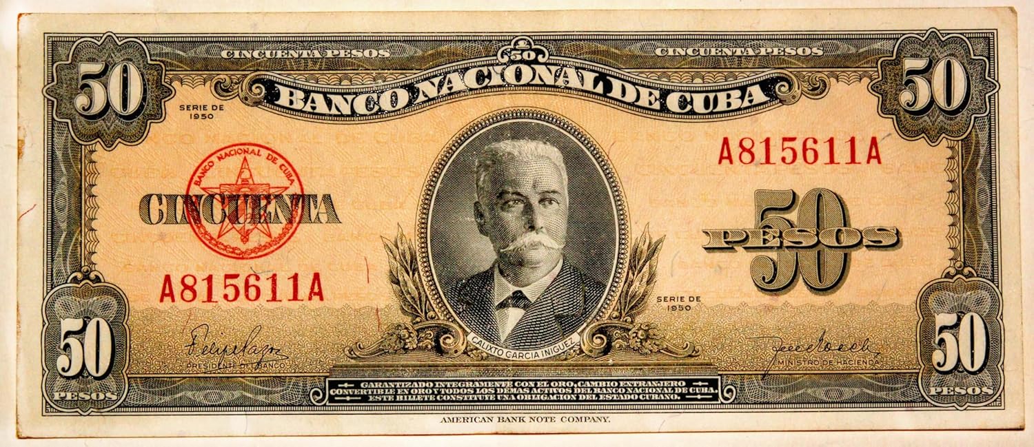 1950 Cuba Cuba Pre Revolution 50 Pesos