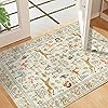 DUKINO 2x3 Rug, Washable Animal Rugs for Entryway, Non Slip Indoor Door Mat, Soft Low Pile Small Area Carpet for Entrance, Bedroom, Kitchen, Laundry, Bathroom, Beige