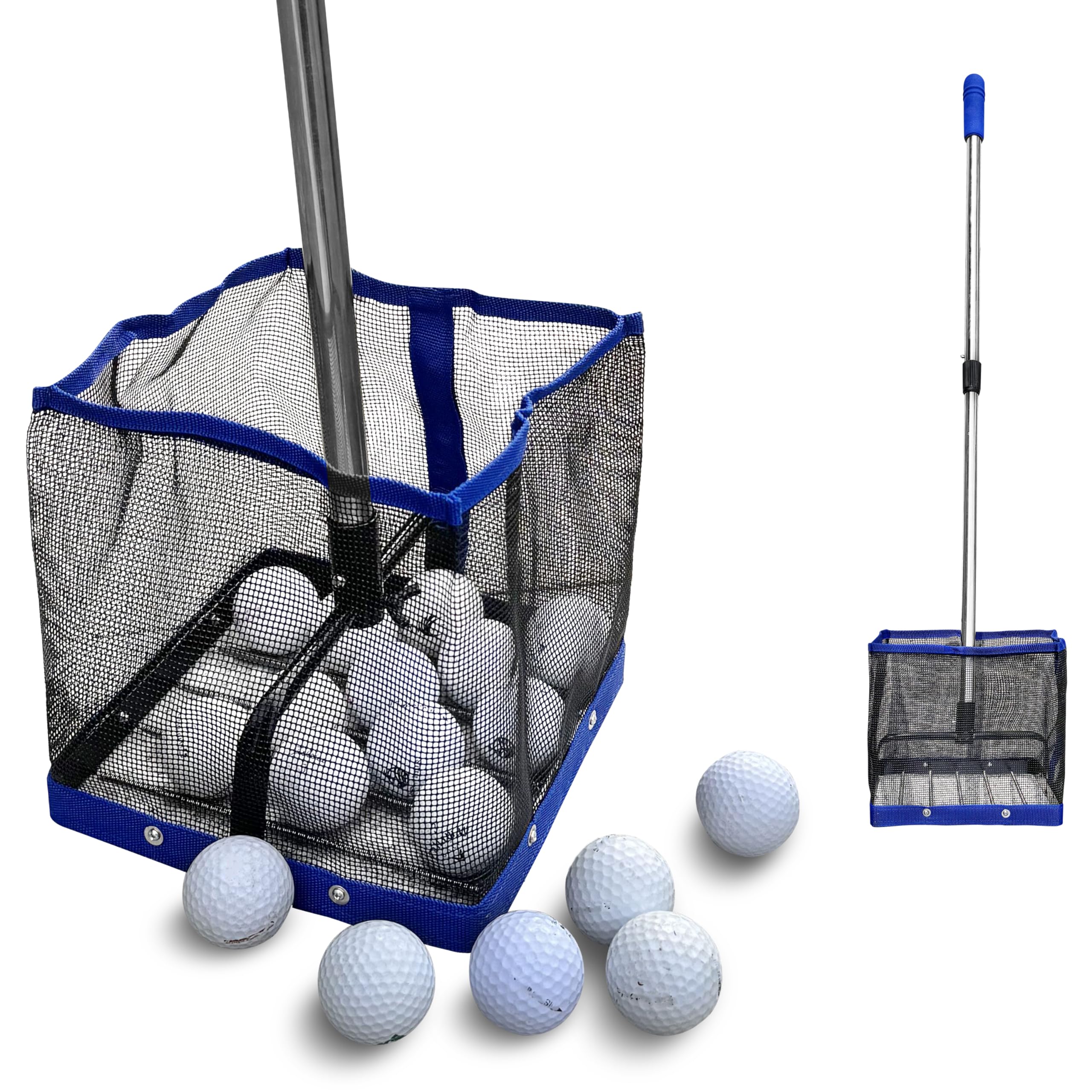 Golf Ball Picker, Large Capacity Golf Ball Retriever for Training, No Bending Required with Adjustable Height, Golf Ball Collector, Shag Bag for Golf Balls