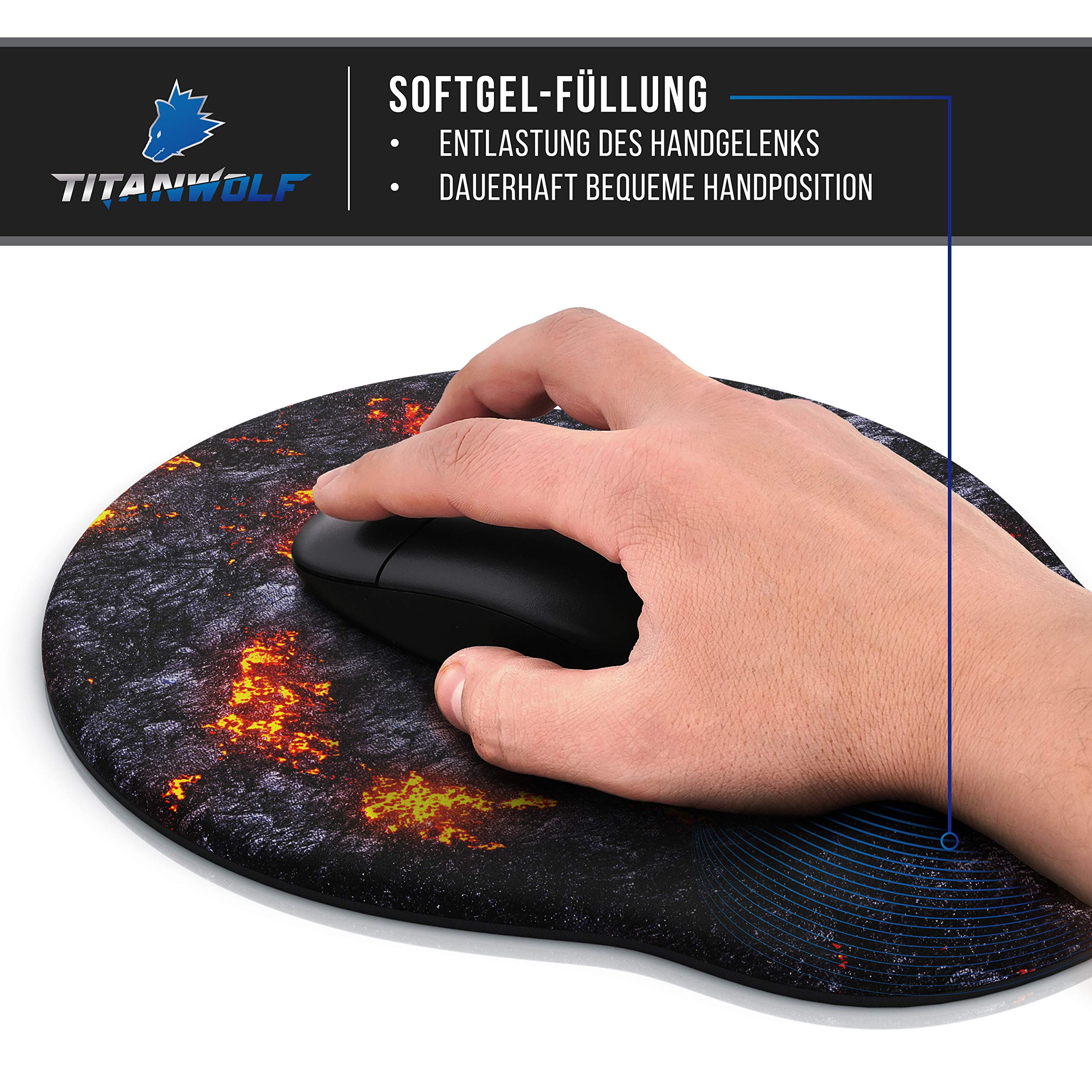 Eulps Gel-Mauspad Mit Handgelenkauflage MP200 – Ergonomisch, Rutschfest & Kühlend Für Büro & Gaming