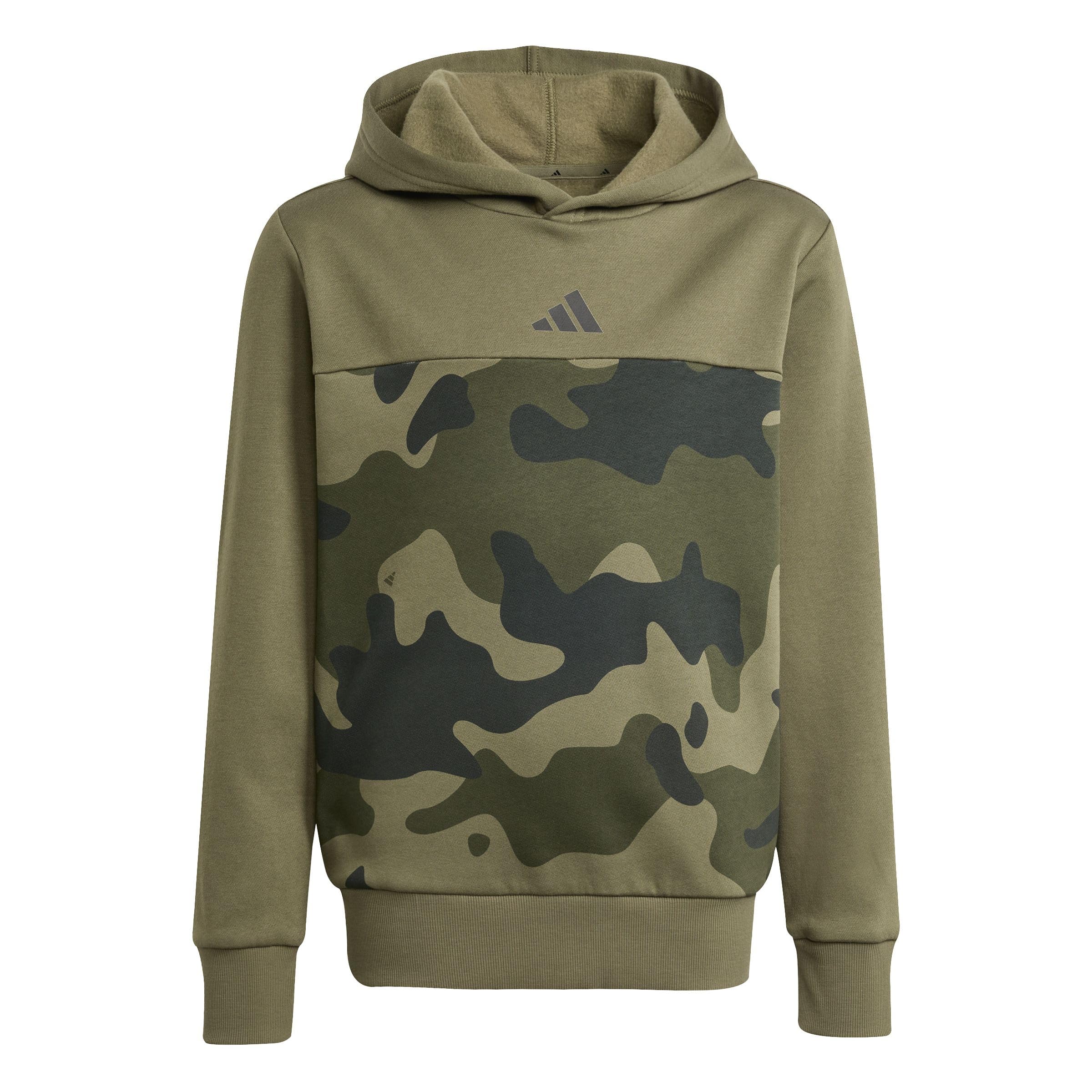adidas Unisex Kids Seasonal Essentials Camouflage-Print Fleece-Hoodie Kinder