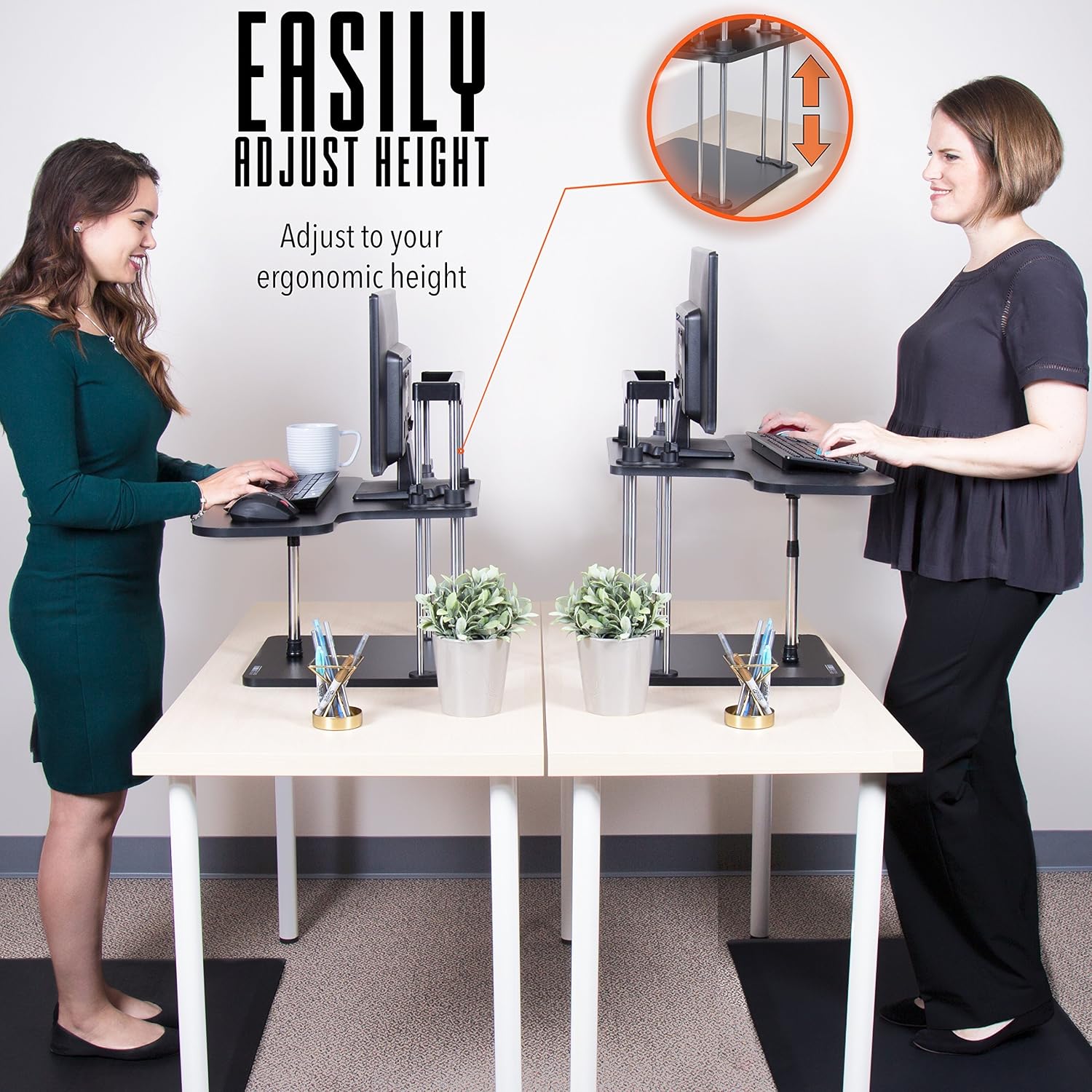 Stand Steady UpTrak Standing Desk - Instantly Convert Any Surface to a Stand Up Workstation - Perfect Standing Desk for Cubicles! Easily Adjust to Sit or Stand in Seconds! (Single Level - Black)