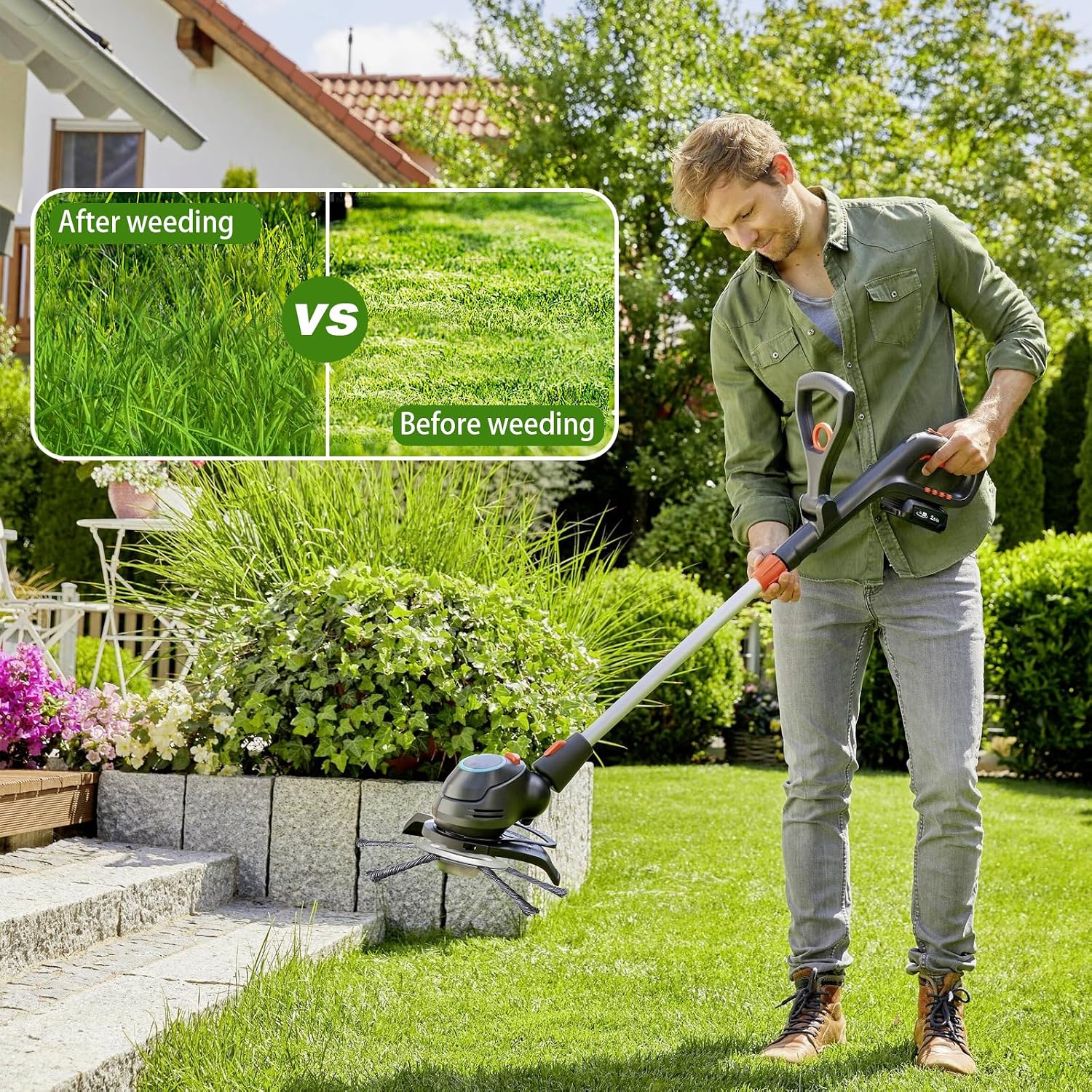 2025 New 6 Inches Steel Wire Grass Trimmer Head, Universal Steel Wire Weed Trimmer Head Replacement for Electric Battery Powered Cordless String Trimmer, Weed Eater, Metal Weed Eater Blade image 4