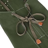 Vista 4 de AFUN Delantales de chef para hombres y mujeres con bolsillos de gran tamaño, lona de algodón de 16 onzas, parte trasera cruzada, delantal de trabajo