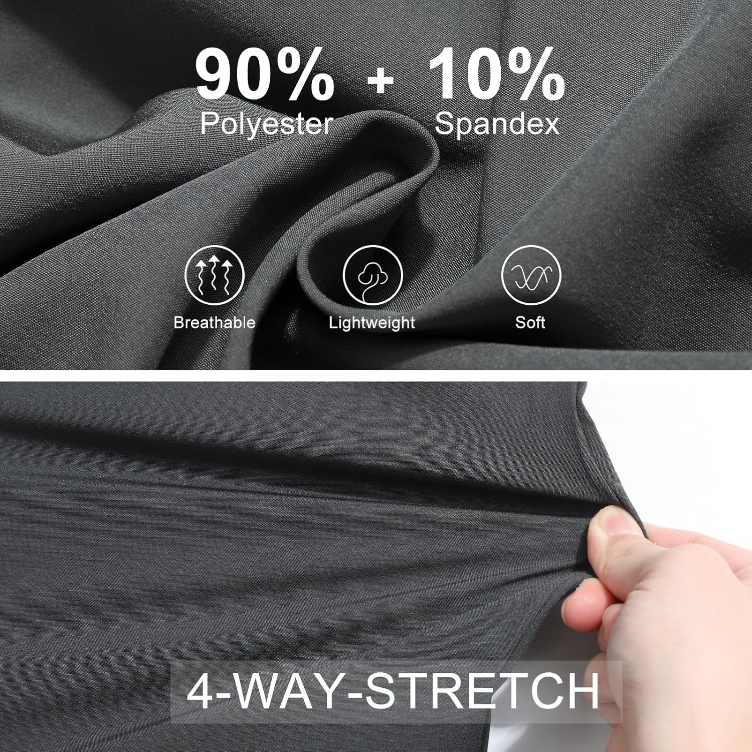 Surenow Men's Athletic Pants Elastic Waist Quick-Dry Lightweight Pants Workout Outdoor Sweatpants with Zipper Pockets - Image 4