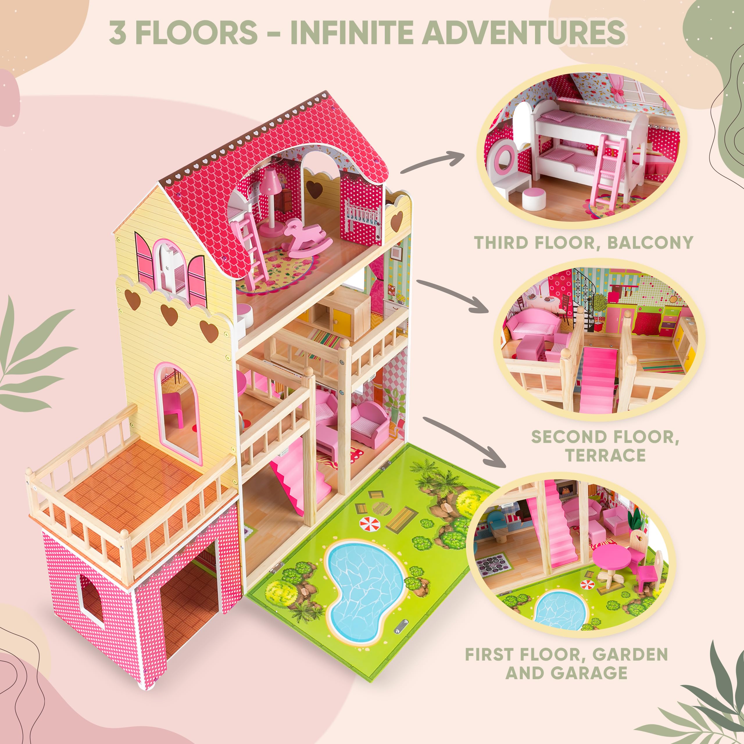 Green series Kinderplay Casa Delle Bambole - Legno, GS0020