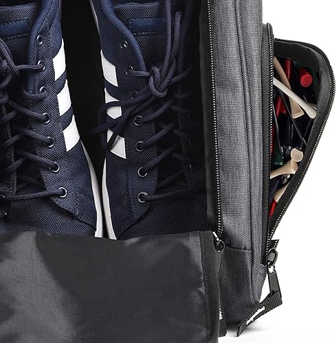 Miniatura 15 de Athletico Bolsa para zapatos de golf – Bolsas portadoras de zapatos con cremallera con ventilación y bolsillo exterior para calcetines, camisetas