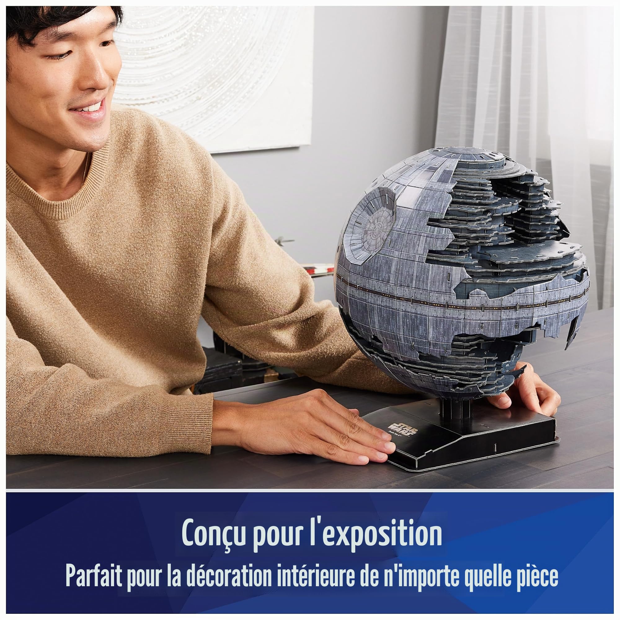 4D Build, Kit de maquette de carton Star Wars Star de la Mort II, 272 pièces | Jouets Star Wars pour la décoration de bureau pour adultes et enfants à partir de 12 ans