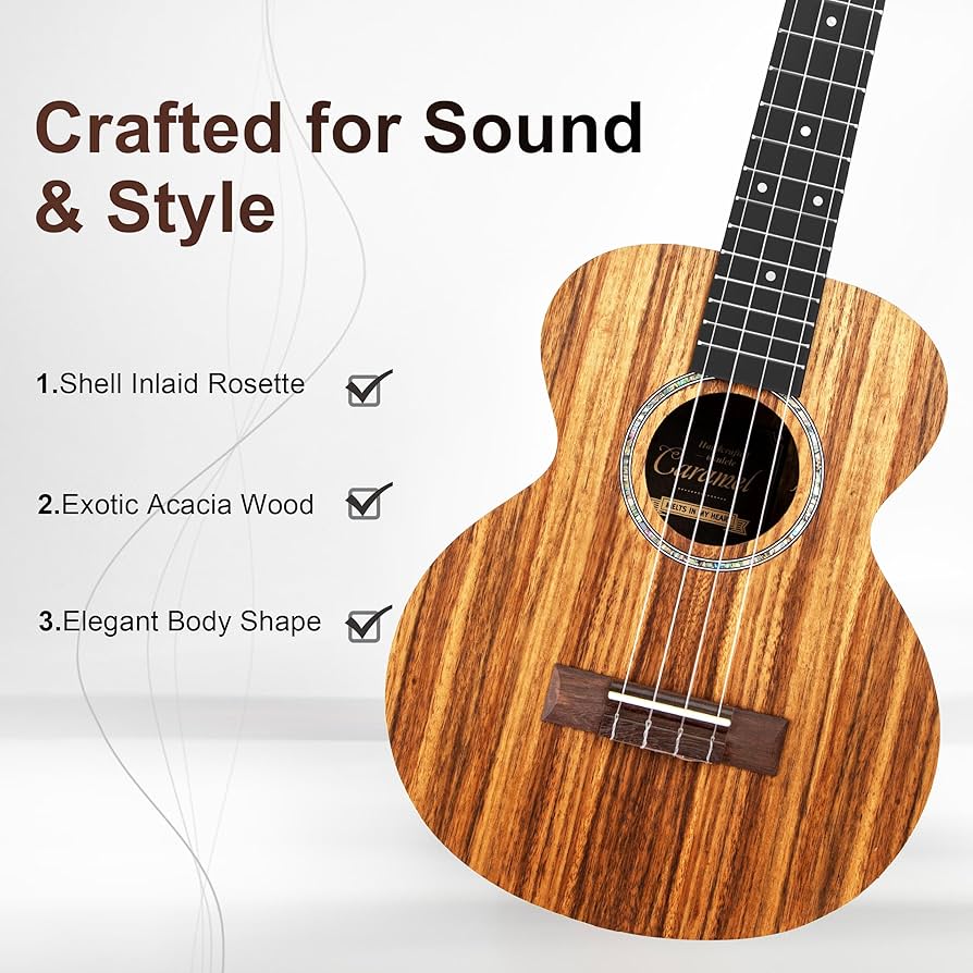Amazon.com: Caramel Concert Ukulele, CC207-23 inch KOA Acacia Wood