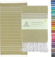 Vista 10 de WETCAT Toalla de playa turca de gran tamaño (38"x71") 100% algodón turco, fabricada en Turquía - sin arena, extragrande, ultrasuave, de secado