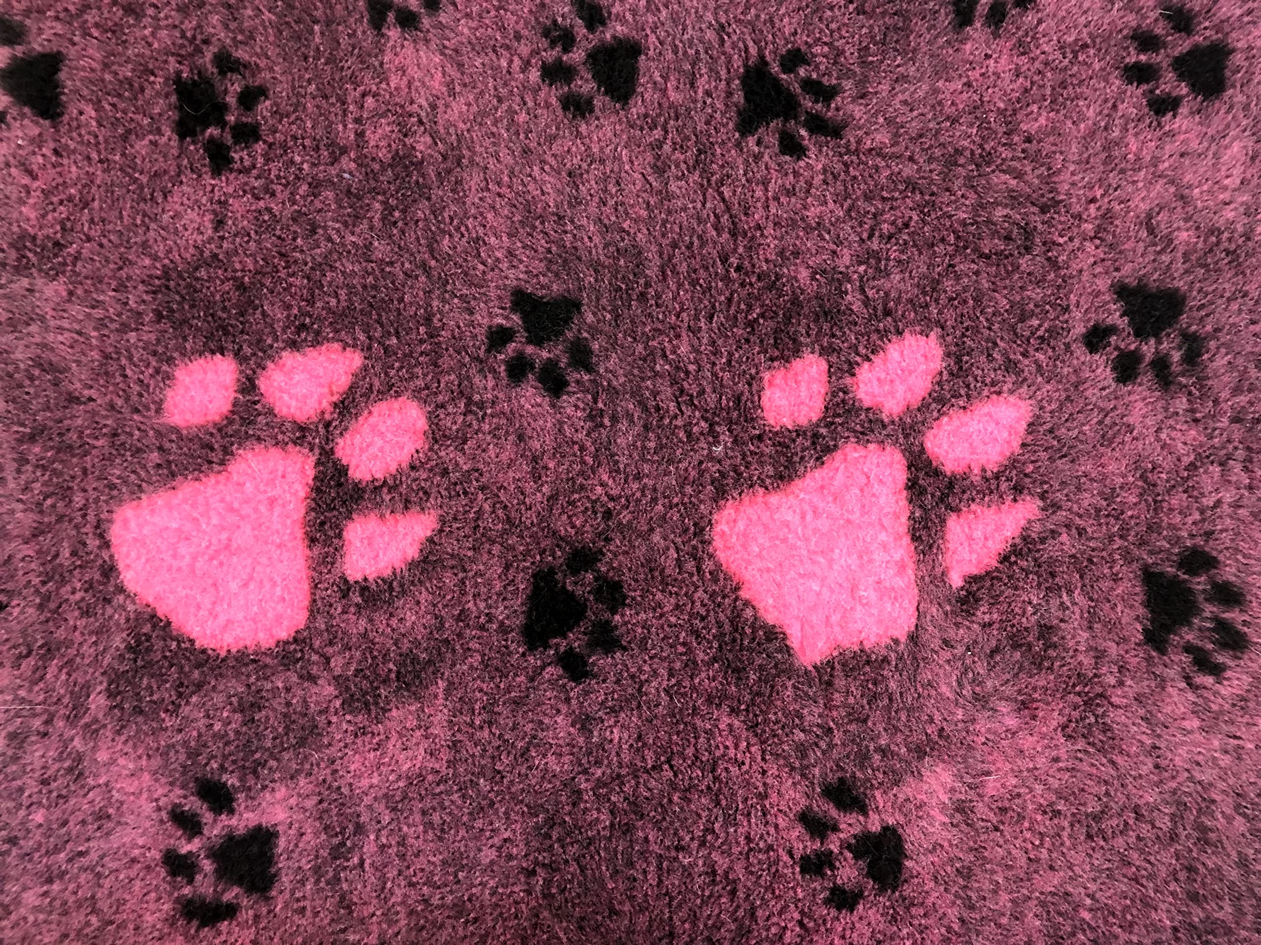 elropet Hundedecke Hundematte Premium 30mm Original rutschfest S/M/L für kleine Hunde/große Hunde Vet Bed höchste Qualitätsstufe (M 100cm X 80cm, Dunkelpink + Pinke Pfote)