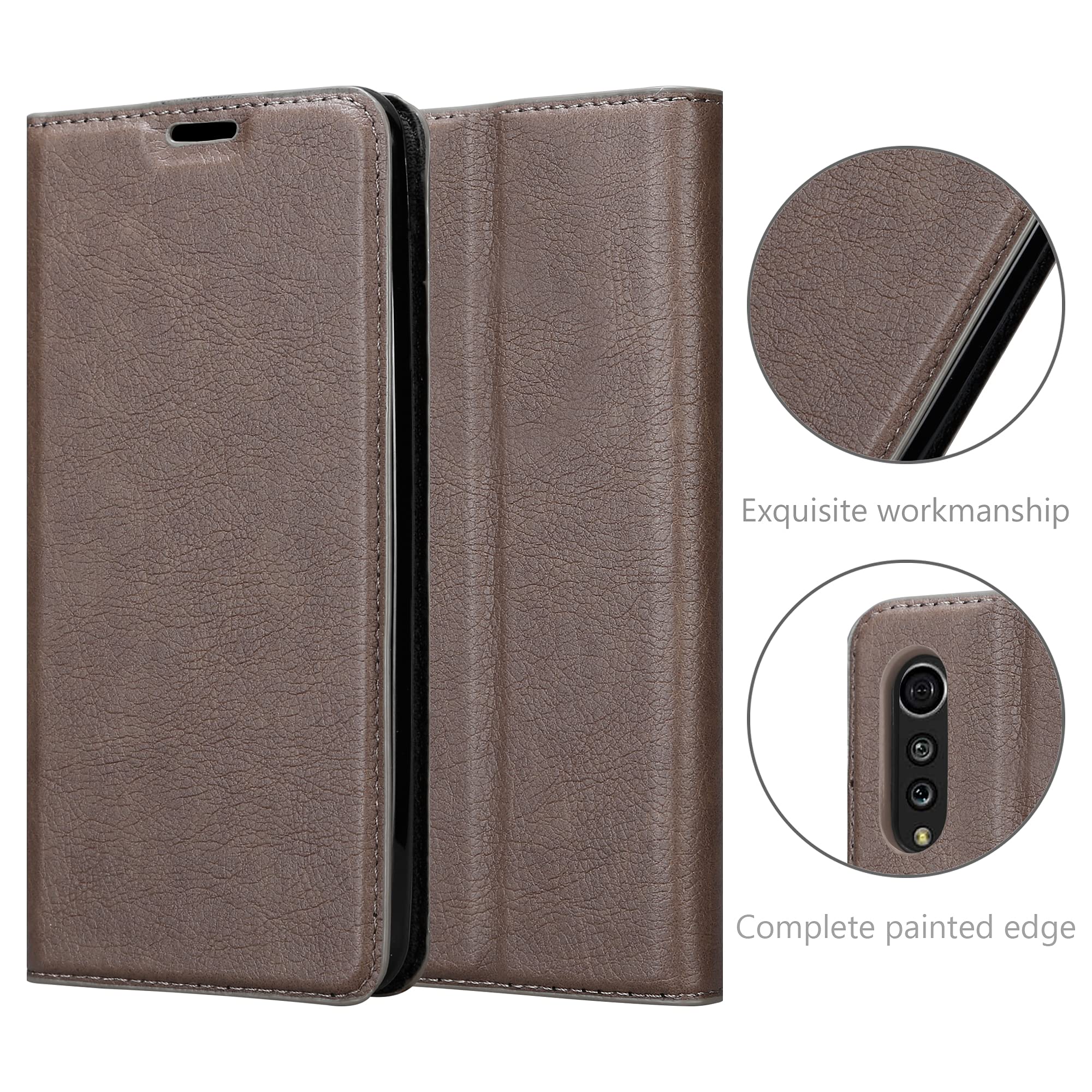 Cadorabo Custodia Portafoglio Motorola Edge+ – Pelle Finta Bruno Café, 3 Scomparti, Chiusura Magnetica