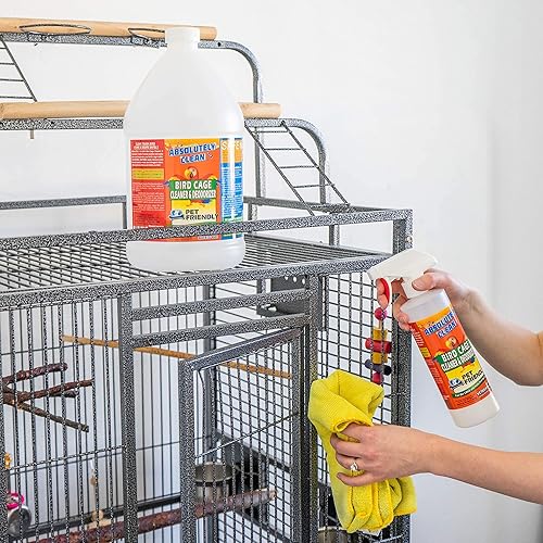Vista 36 de Absolutely Clean Amazing Bird - Limpiador y desodorante para jaulas, solo rocía/limpia, elimina de forma segura y fácil la suciedad de las aves