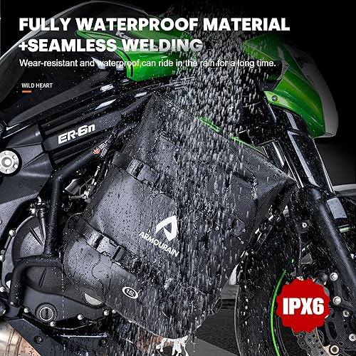 Miniatura 3 de Waterproof Motorcycle Rear Seat Tail Bag 15L Motorcycles Side Pannier Bag Crash Bar Bag Motor Sissy Bar Luggage Bag Tool Bag Dry Bag with Shoulder