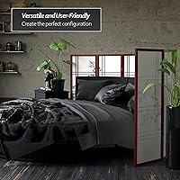 Vista 9 de Pantalla Shoji de árbol de bambú corto de 4 pies - Negro - 4 paneles