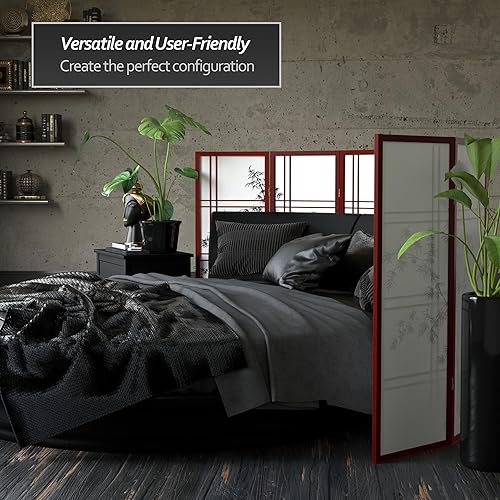 Miniatura 9 de Pantalla corta Shoji de árbol de bambú de 4 pies - Natural - 4 paneles Natural,Negro -,Rosewood,https://www.amazon.com/dp/undefined