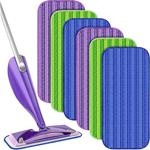 Miniatura 1 de Almohadillas reutilizables para trapeador Swiffer Wet Jet, paquete de 6 almohadillas húmedas de repuesto lavables de microfibra para trapeador en