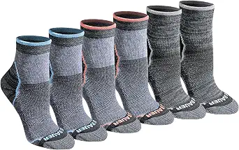 Eddie Bauer Women's Dura Dri Moisture Control 6-Pair Quarter Socks