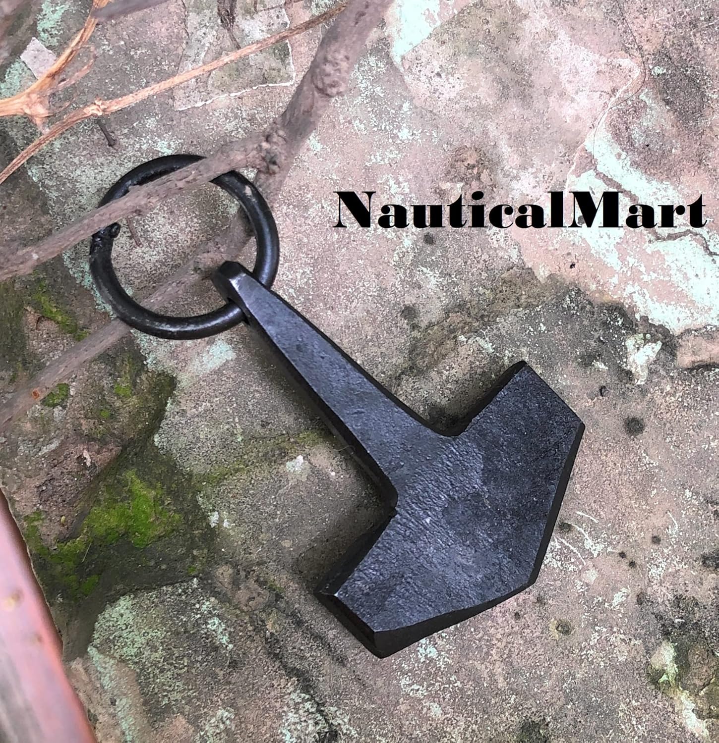 NauticalMart Mjolnir Thor's Pendant - Hand Forged Norse Jewelry with Adjustable Leather Cord, Viking Hammered Ideal for Historical Replica Collectors and Norse Mythology Fans