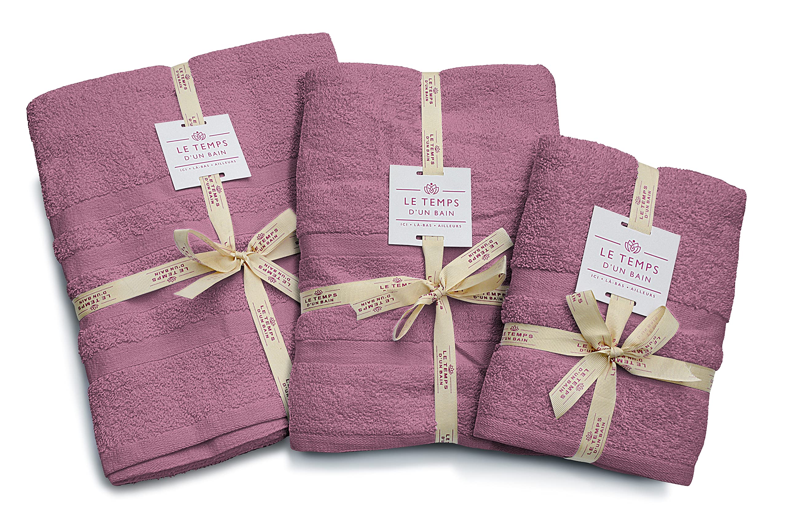 Pip Studio Soft Zellige badhanddoek van terry katoen - 500 gr/m2 - 70 x 140 cm • Lila • de Bijenkorf