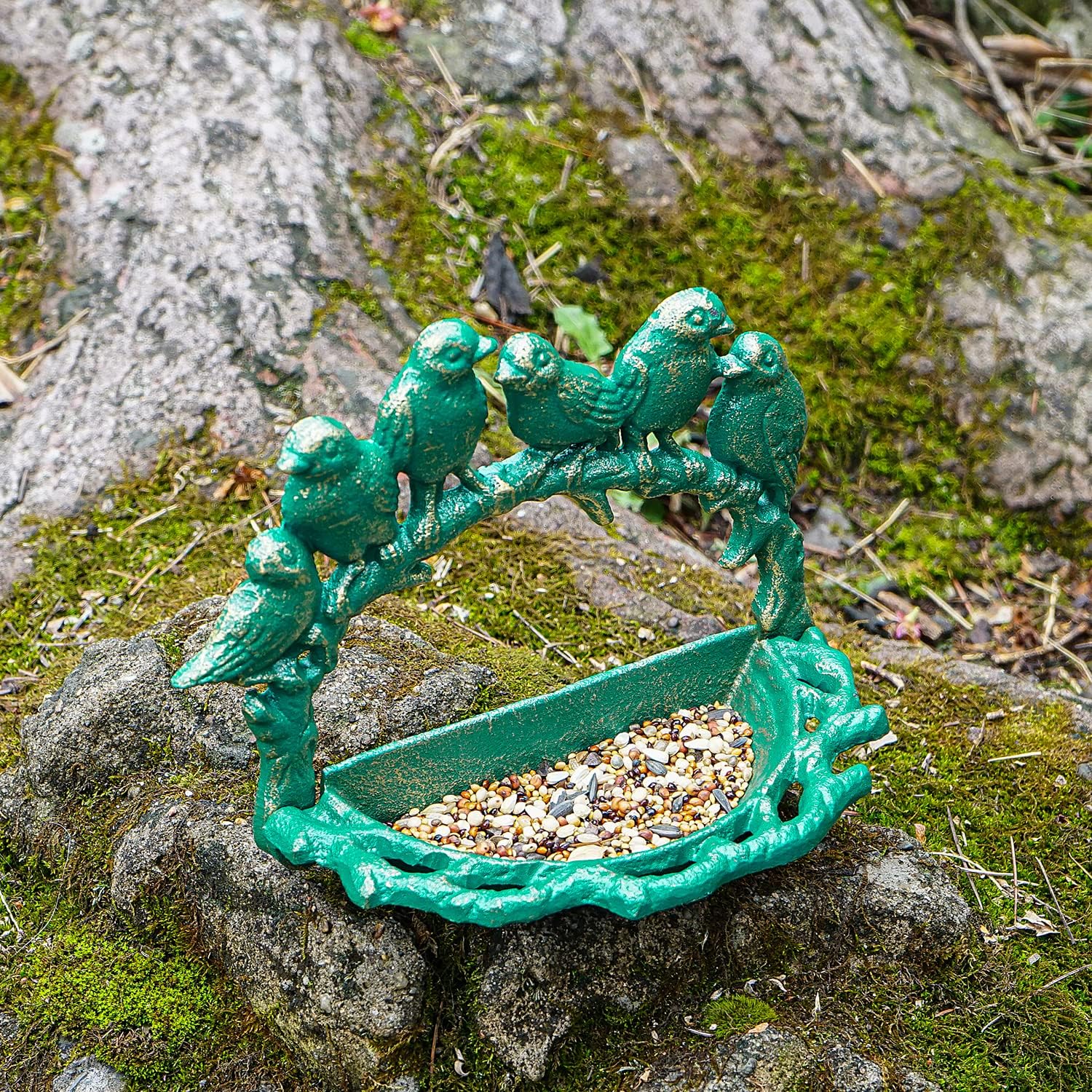 Sungmor Cast Iron Wall Mount Bird Feeder Small Wild