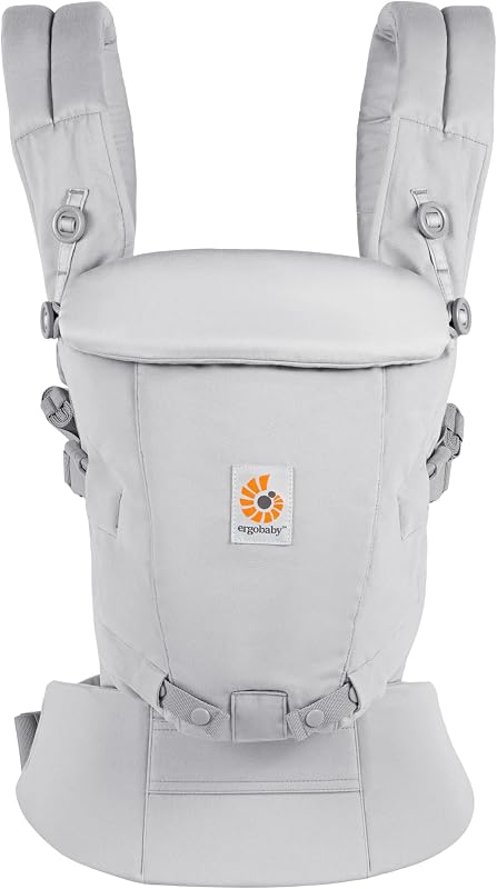 Ergobaby Marsupio Adapt per neonati, 3 posizioni cotone SoftTouch marsupio anteriore ergonomico marsupio posteriore per neonati, Pearl Grey