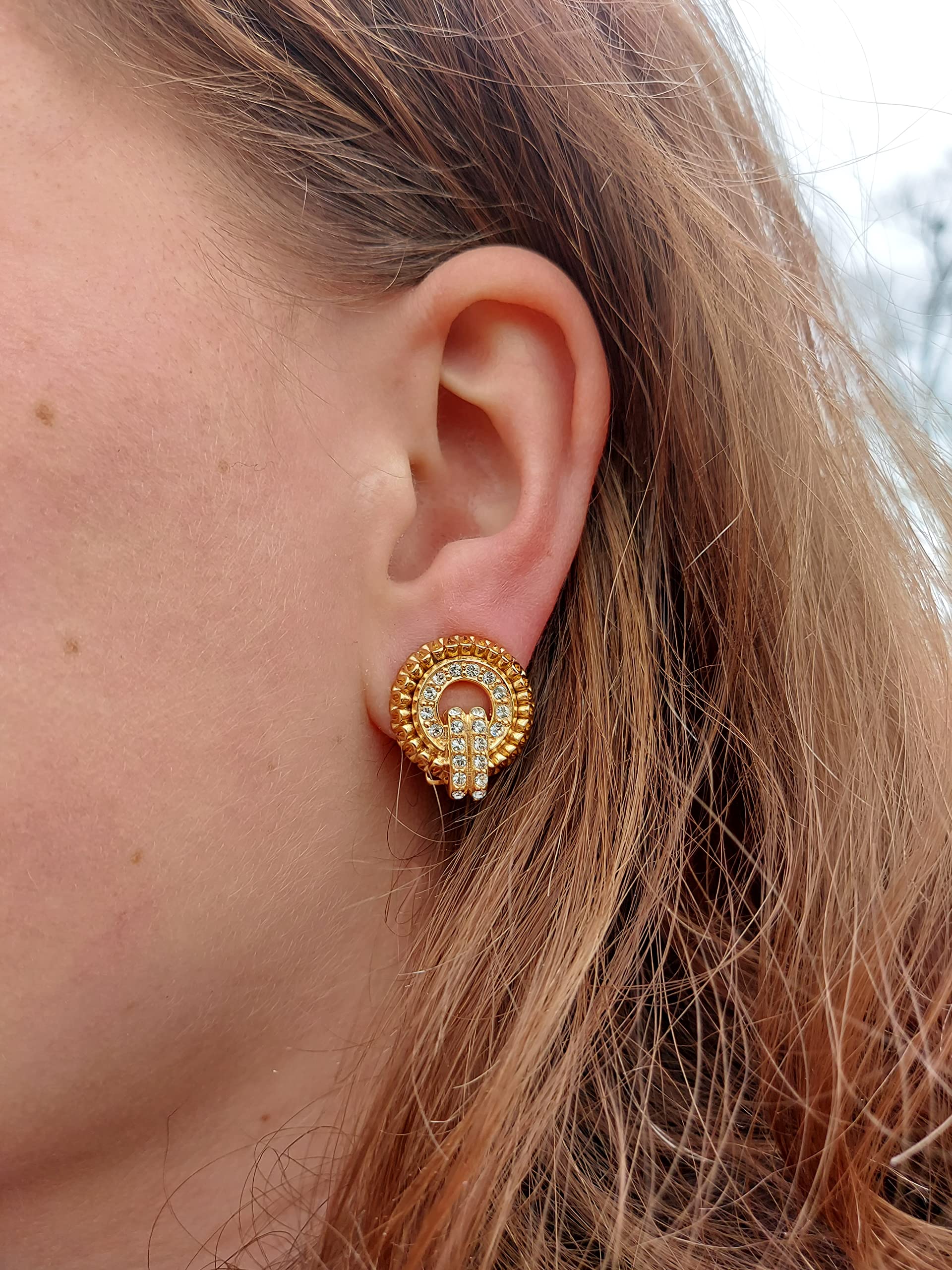 Ohrclip Tourbillon - Kristall - 22kt vergoldet