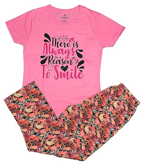 stylewings Girls Premium Cotton Night Suit (Printed T-Shirt & Pyjama Set/Night Dress/Nightwear)