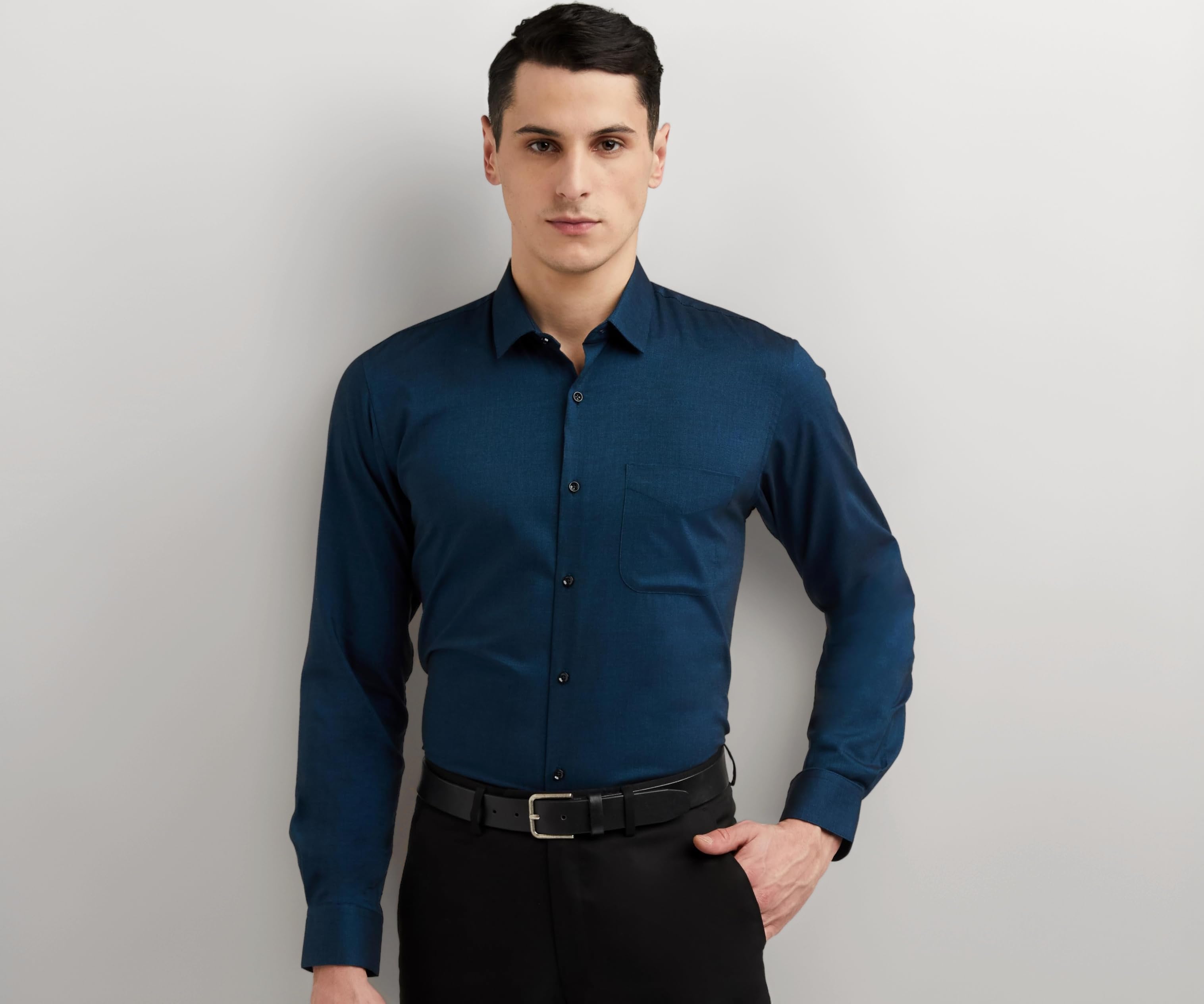 Men's Everyday Solid Slim Fit Full Sleeve Formal Shirt | Cotton-Rich