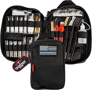 ShieldPro Elite Gun Cleaning Kit – Tactical Molle Bag Weapon & Firearm Cleaning Kit for 223 9MM 38 40 45 12GA Handgun, Rifle, Shotgun Gun Maintenance for Law Enforcement, Home and Range Use