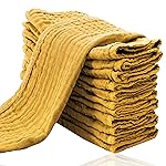 Cute Castle 12 Pack Muslin Burp Cloths for Baby - Ultra-Soft 100% Cotton Baby Washcloths - Large 20\'\' by 10\'\' Super Absorbent Milk Spit Up Rags - Burpy Cloths for Unisex, Boy, Girl - Honey