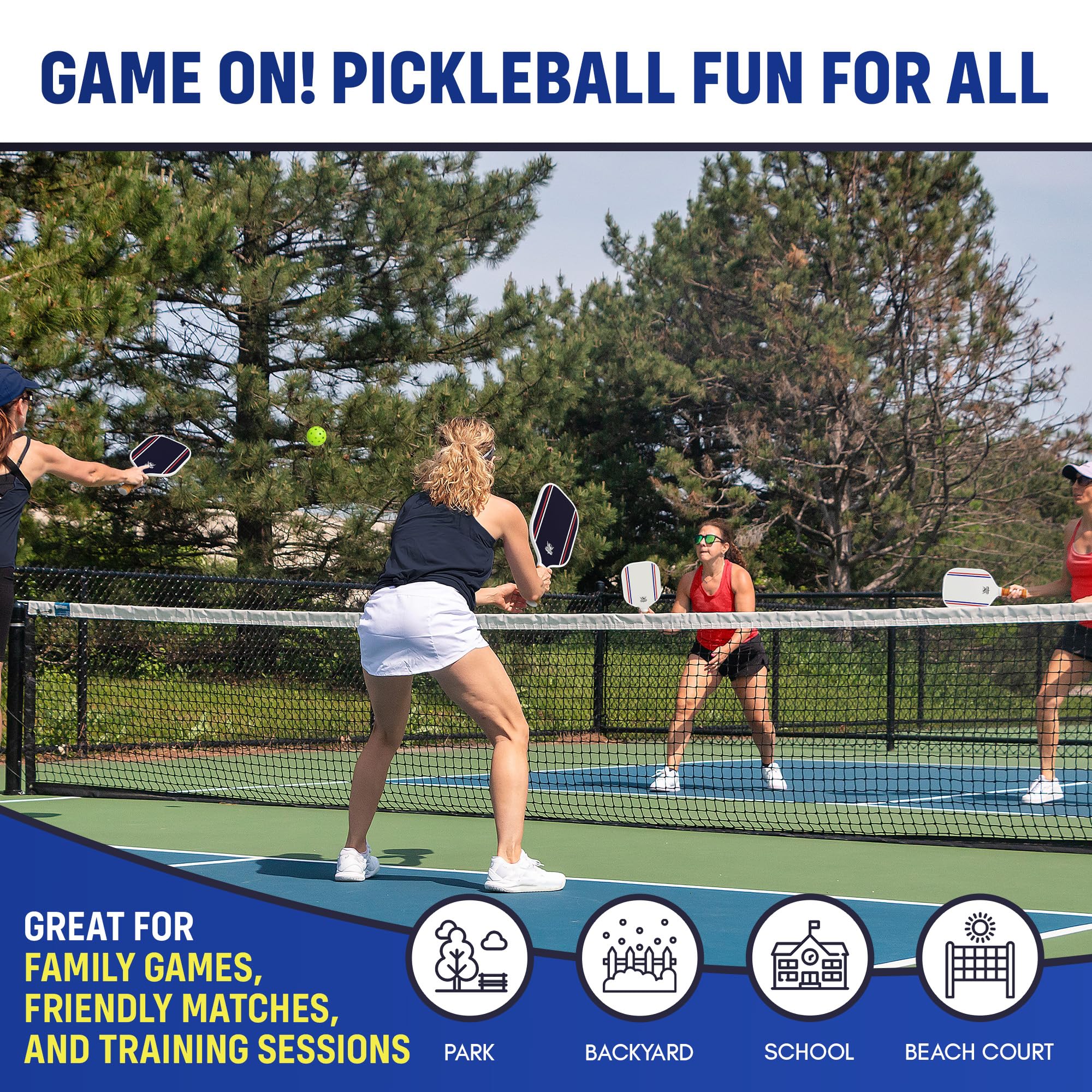 Lot Pickleball : 2 Pagaies Carbone MX, 4 Balles, Sac - Neuf, Livraison USA