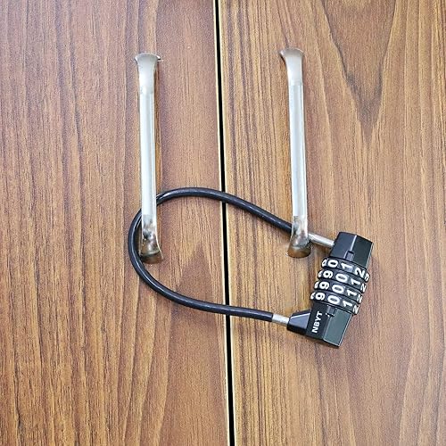 Miniatura 4 de Cerraduras de cable de 4 dígitos con combinación cerradura de puerta resistente al aire libre para valla, gabinete, refrigerador, contenedor,