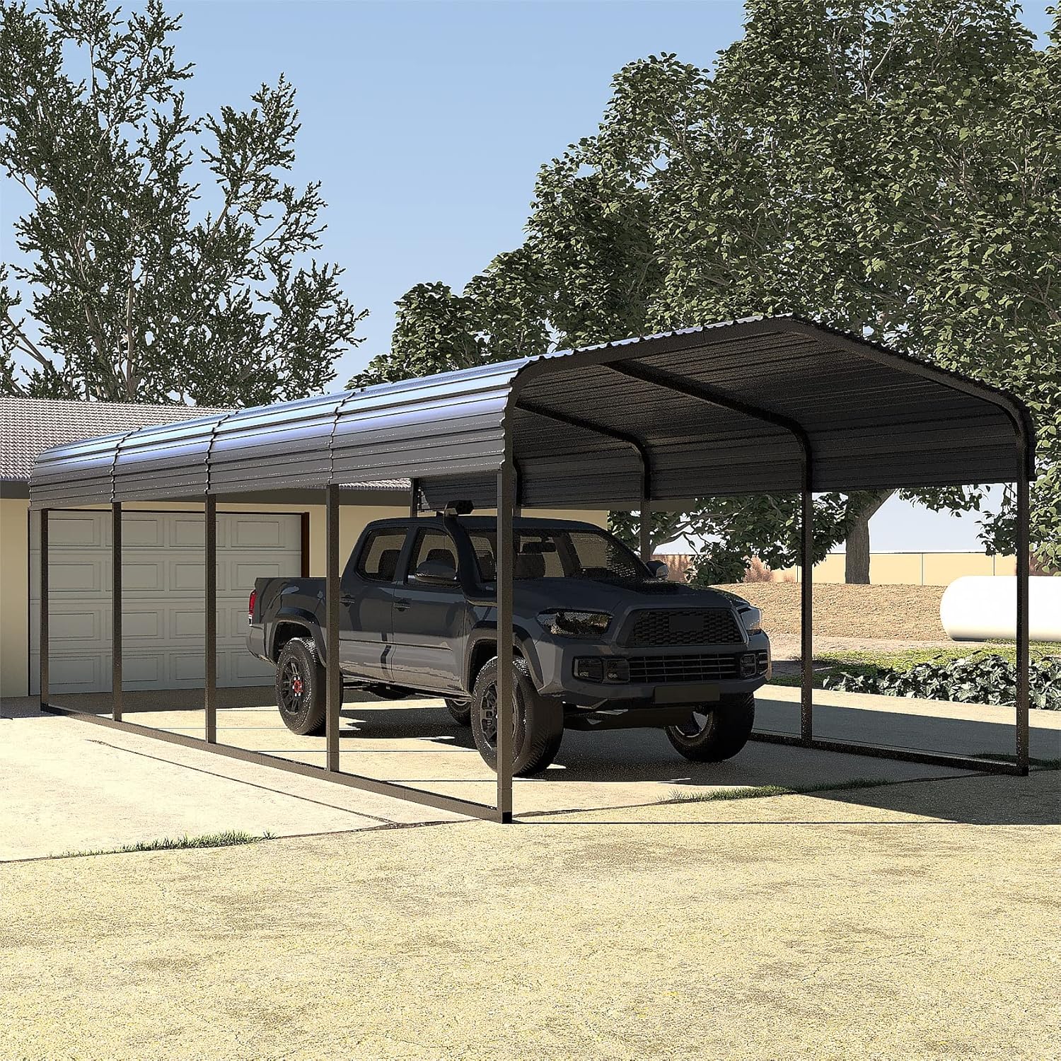 MUPATER 12' x 20' Carport, Outdoor Metal Carport Tent