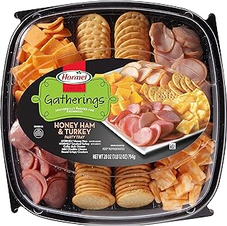HORMEL GATHERINGS, Honey Ham and Turkey with Cheese and Crackers, Deli Party Tray, 28oz