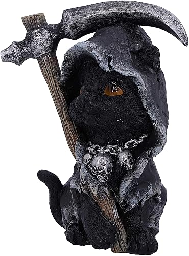 Miniatura 2 de Nemesis Now Amara Grim Reaper - Figura de gato felino, resina, pintada a mano, decoración gótica, 4.0 in