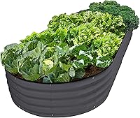 Vista 19 de Plant & Plot Camas de jardín elevadas galvanizadas para exteriores/ Jardinera elevada de 6 x 3 x 1 pie para jardinería, verduras, flores, caja