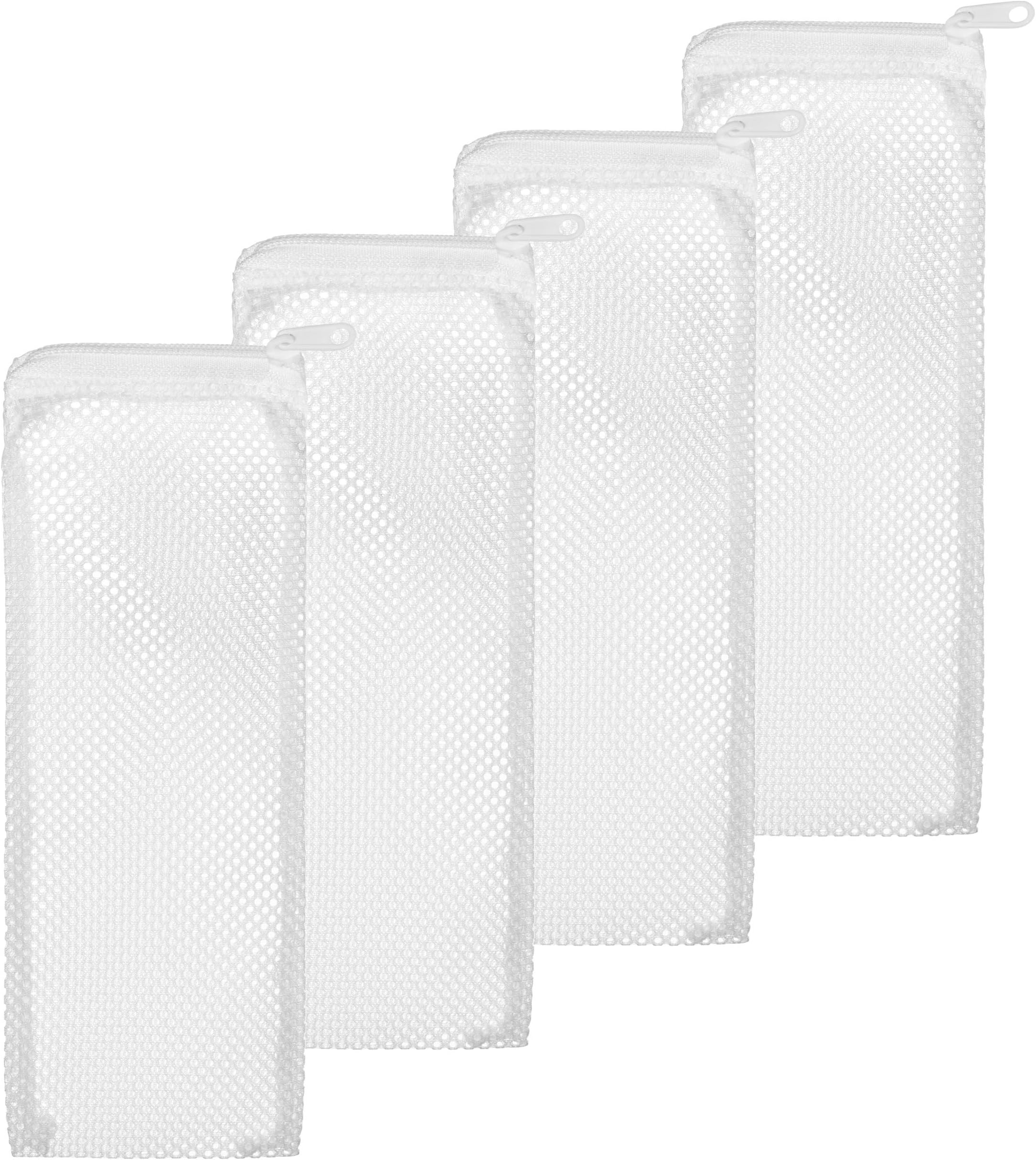 Max Flow Filter Media Bags - Durable, Secure with Plastic Zipper, for Aquarium and Pond, Zipper, 3" x 8" - 4 Pack