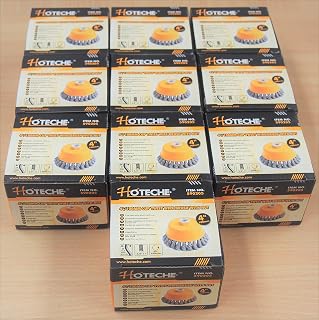 10pc Hoteche 4" Twist Wire Cup Brush 5/8"-11NC Threads for Angle Grinder