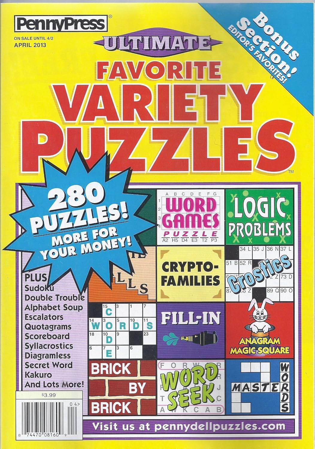 PennyPress Ultimate Favorite Variety Puzzles (April 2013,280 Puzzles) Warren Rivers