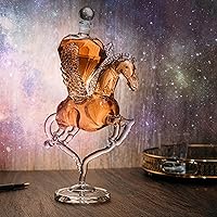 Vista 2 de Decantador de cristal Pegasus Diamond, para vino y whisky, 12 pulgadas de alto, deslumbrante cristalino, para vino, licores, whisky, bourbon, coñac