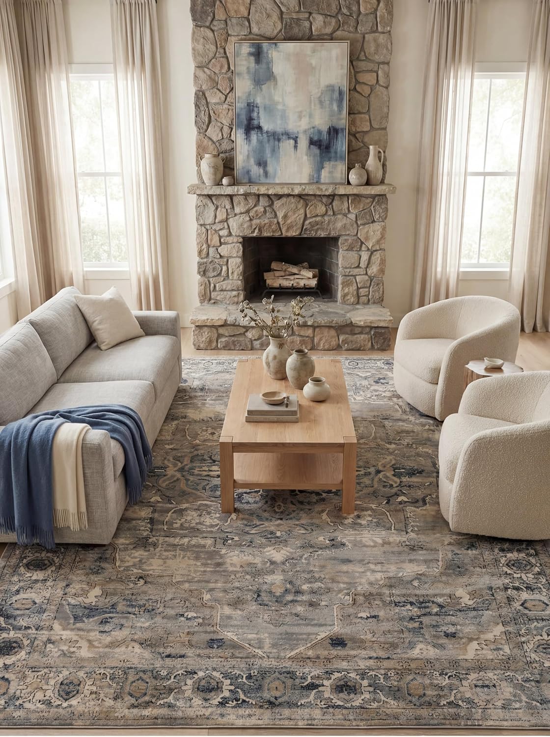 Rugs.com Oregon Collection Rug – 2' 2 x 3' Gray Low-Pile Rug Perfect for Living Rooms, Large Dining Rooms, Open Floorplans