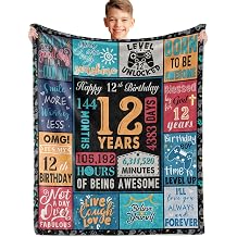 12 Year Old Boy Gift, Best Birthday Gifts for 12 Year Old Boy, Boys Age 12 Gifts Ideas, 12 Yr Old Gifts for Boys, 12th Birthday Decorations Blanket 60"X 50", Soft Warm Cozy Throw for Bed Sleep