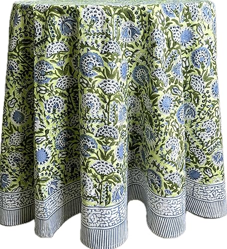 Miniatura 25 de ATOSII Amalfi - Mantel rectangular de otoño 100% algodón, bohemio, estampado a mano, para cocina, mesa de comedor, lino, decoración de otoño