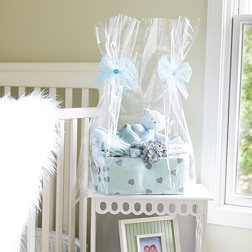 Bolsas grandes de celofán transparente, envoltura para canastas y regalos, de 24 x 30 pulgadas