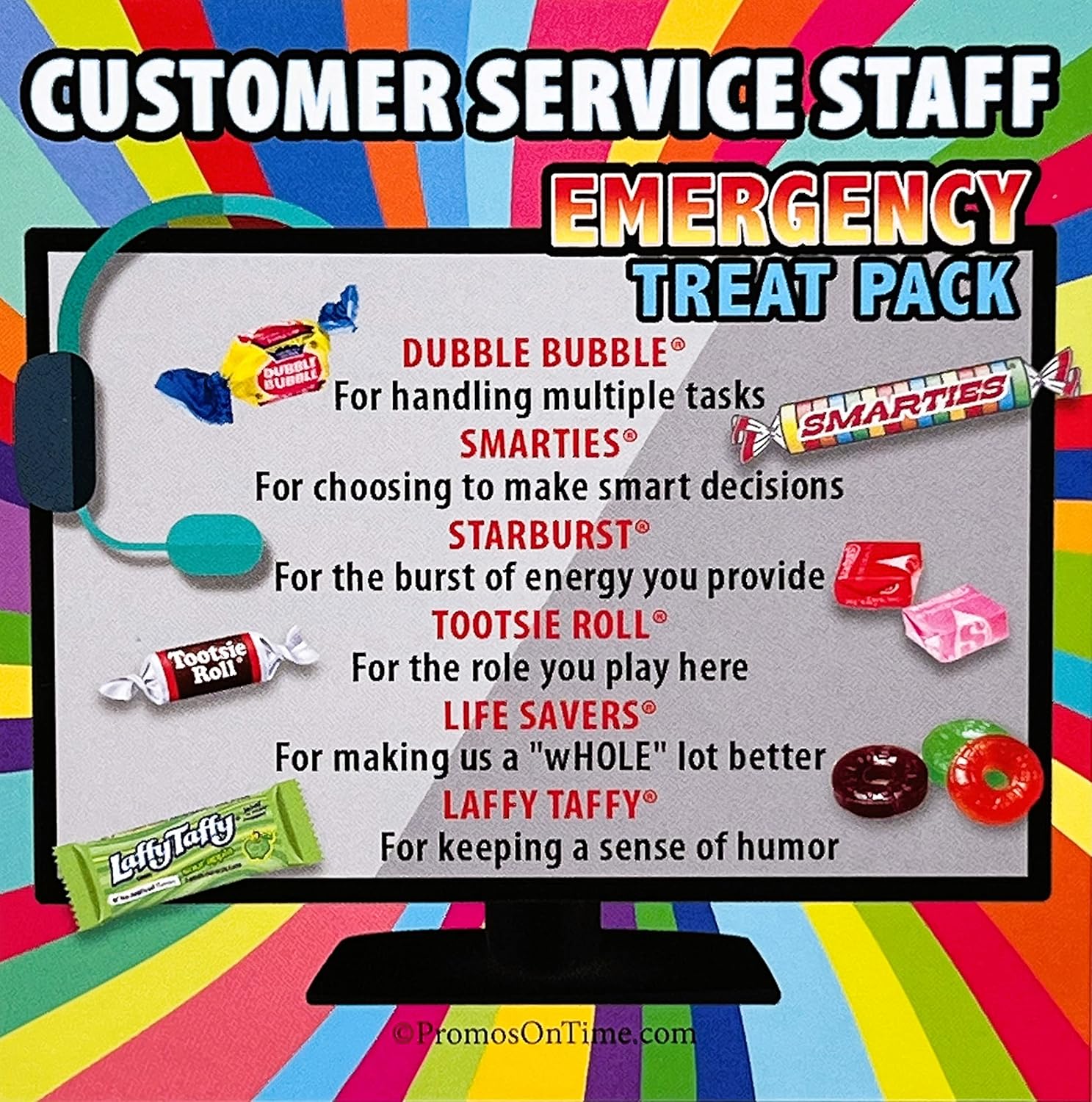 Customer Service Staff Emergency Treat Pack (6 per unit) Gifts of Appreciation for Customer Service Week