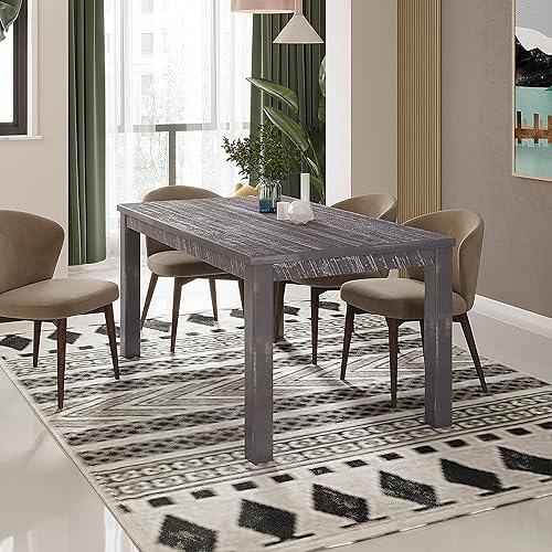 Miniatura 2 de 63 Inches Solid Wood Dining Table for 6, Small Kitchen Table, Dinner Table, Breakfast Table