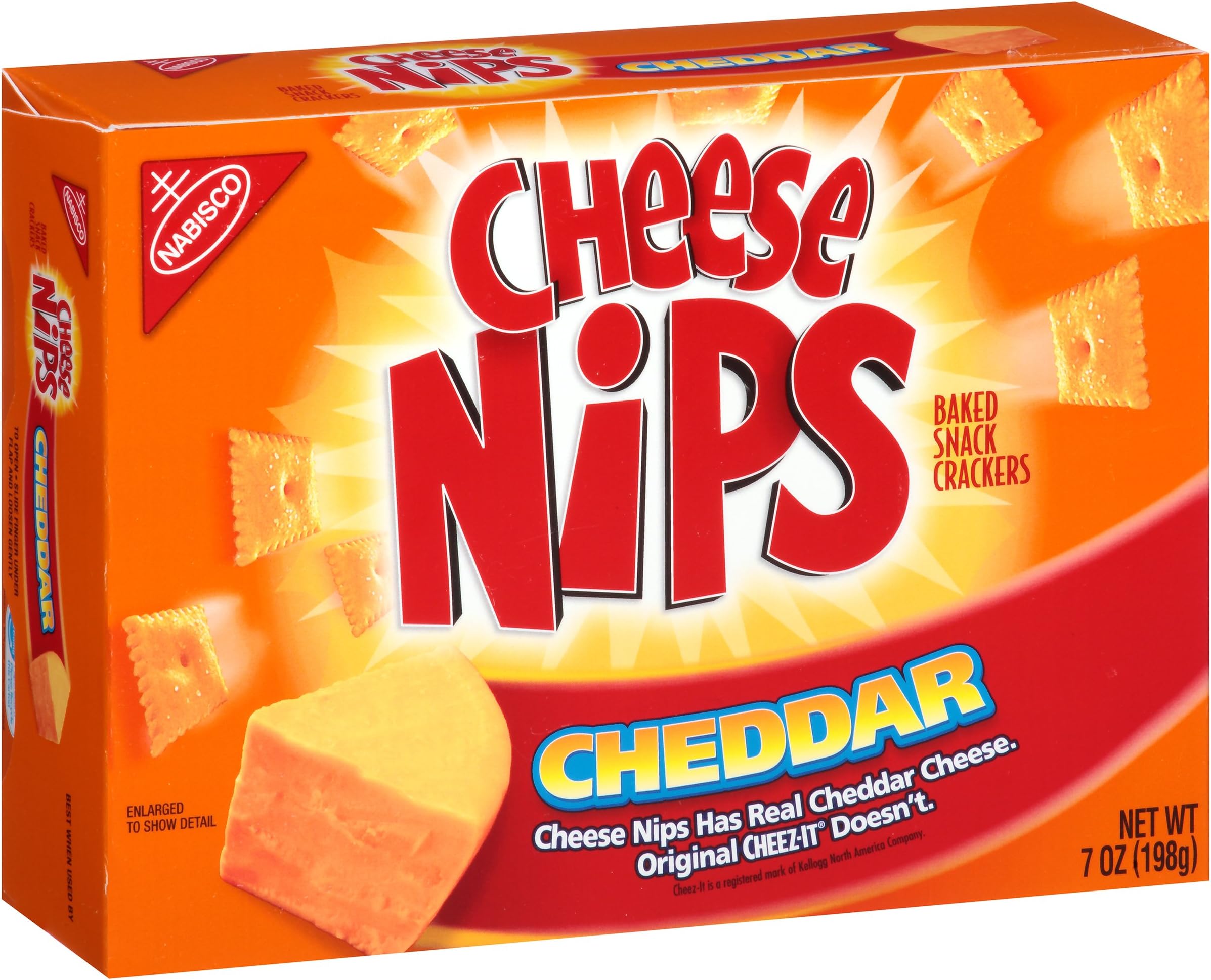 Cheese Nips Cheddar Baked Snack Crackers, 7 oz