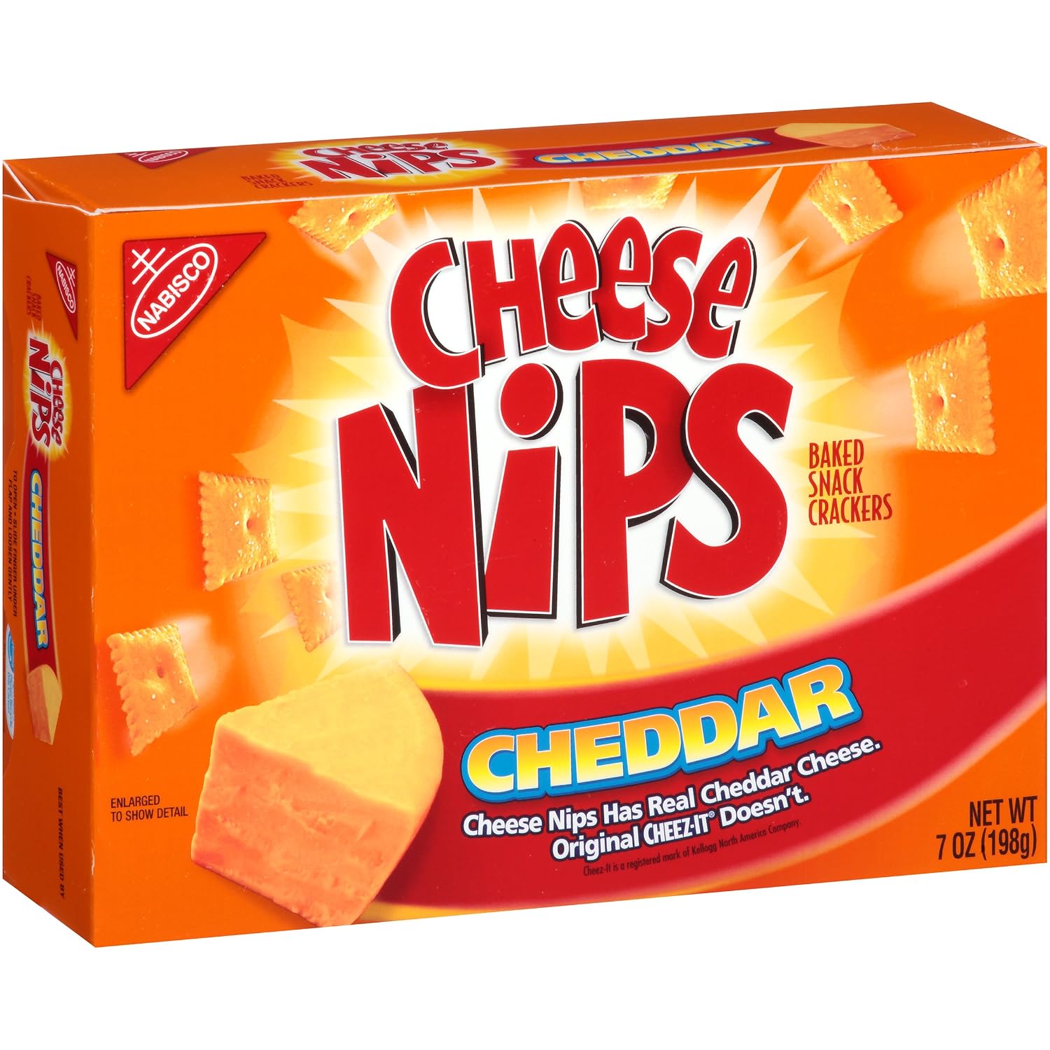 Cheese Nips Cheddar Baked Snack Crackers, 7 oz